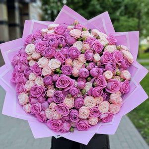 51 кустовая пионовидная роза MIX